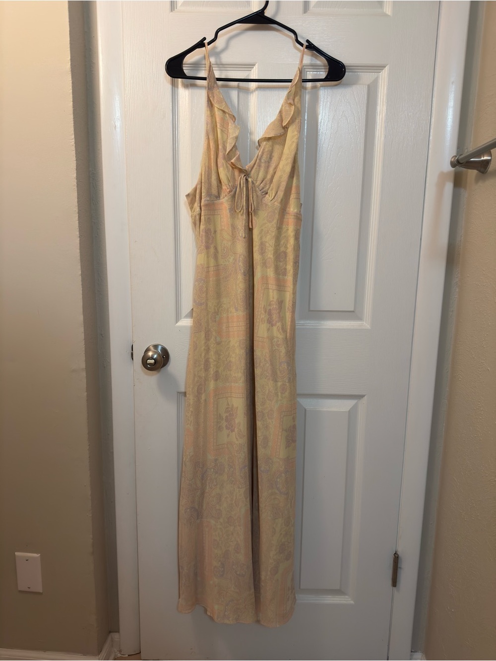 Kimchi Blue Pastel Yellow Floral Ruffle-Trim Maxi from Urban Outfitters